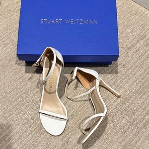 Stuart Weitzman White Strappy Heels